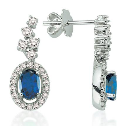 0.82 ct. Pırlanta Safir Yüzük